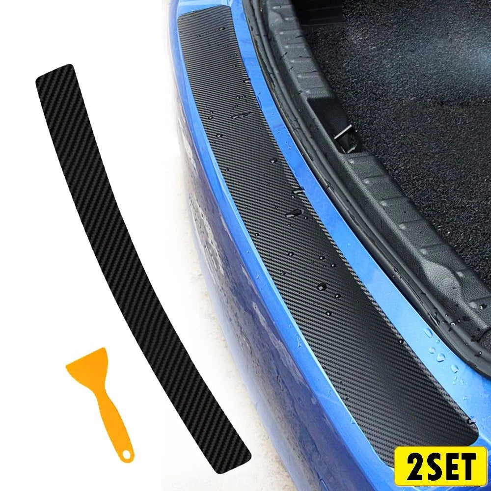 Set of 2 Carbon Fiber Rear Trunk Protector Trim for