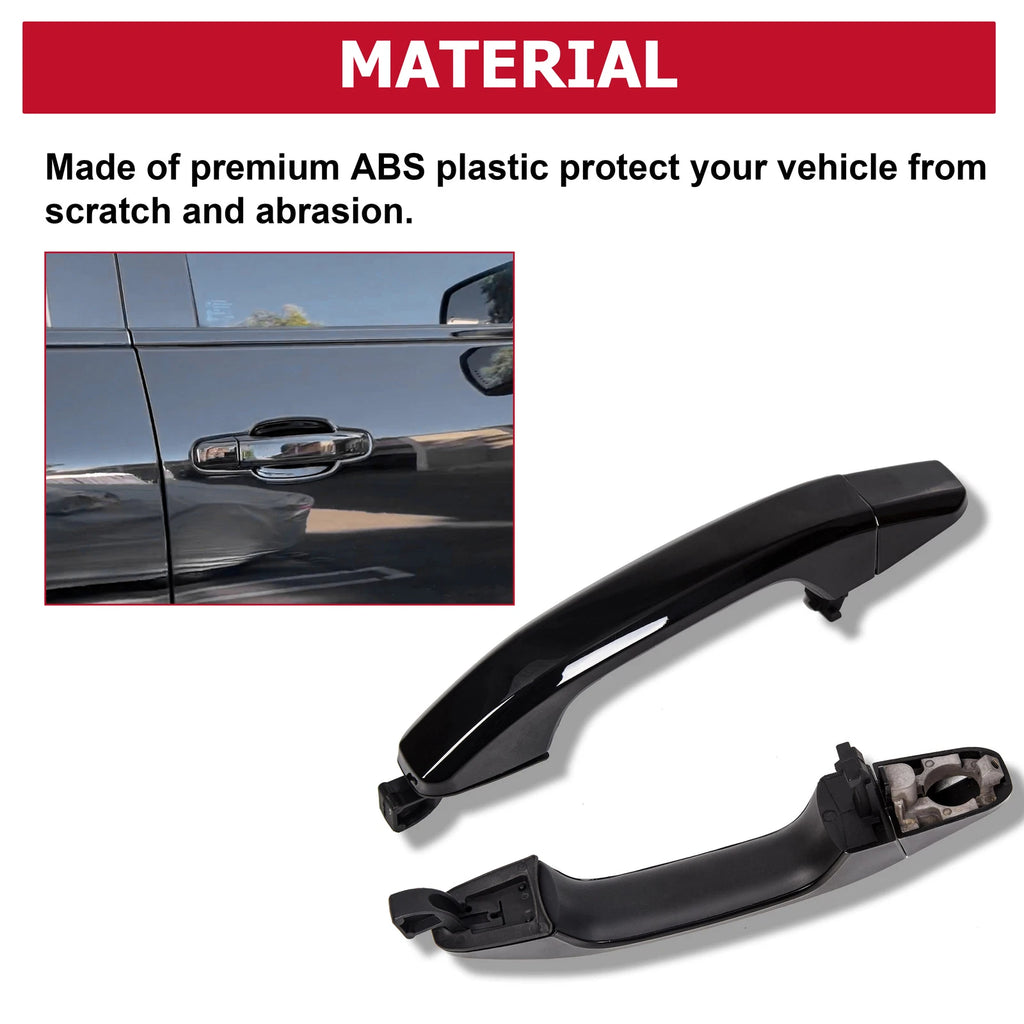 Set of 4 Gloss Black Painted Door Handles for Silverado Sierra (2014–2019)