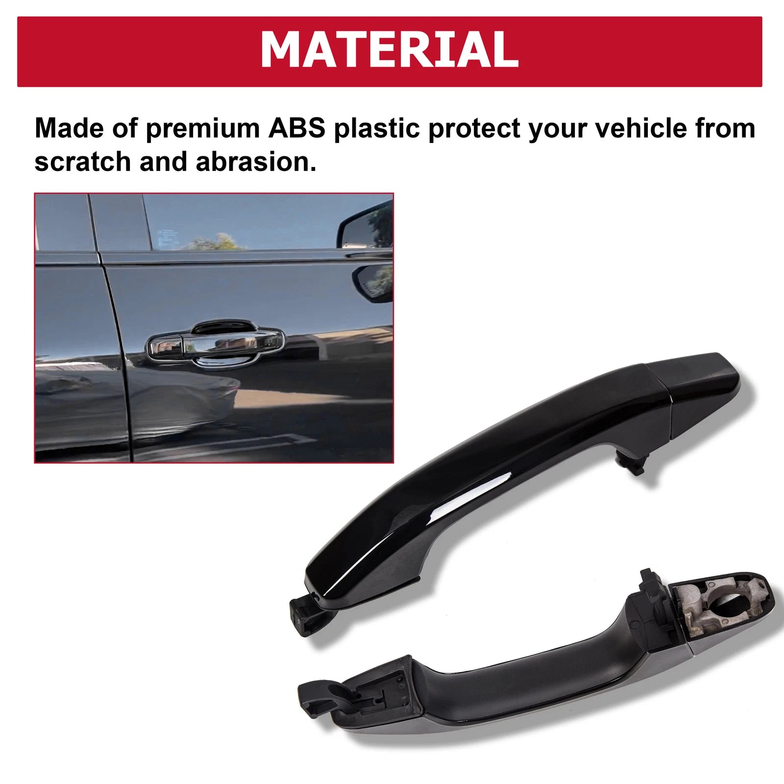 Set of 4 Gloss Black Painted Door Handles for Silverado Sierra (2014–2019)
