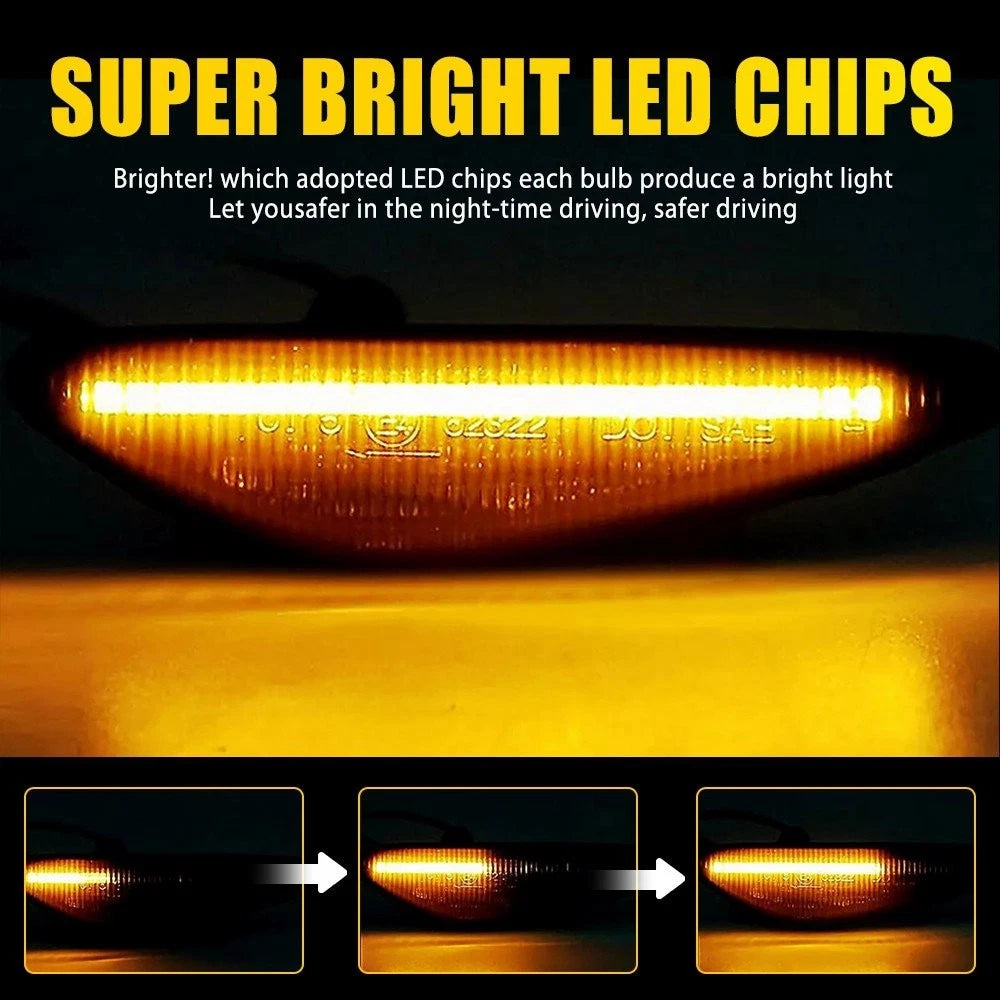 2X Sequential LED Front Side Marker Light for Mazda 5 6, MX-5 (2016–up), RX-8 (2009–2012)