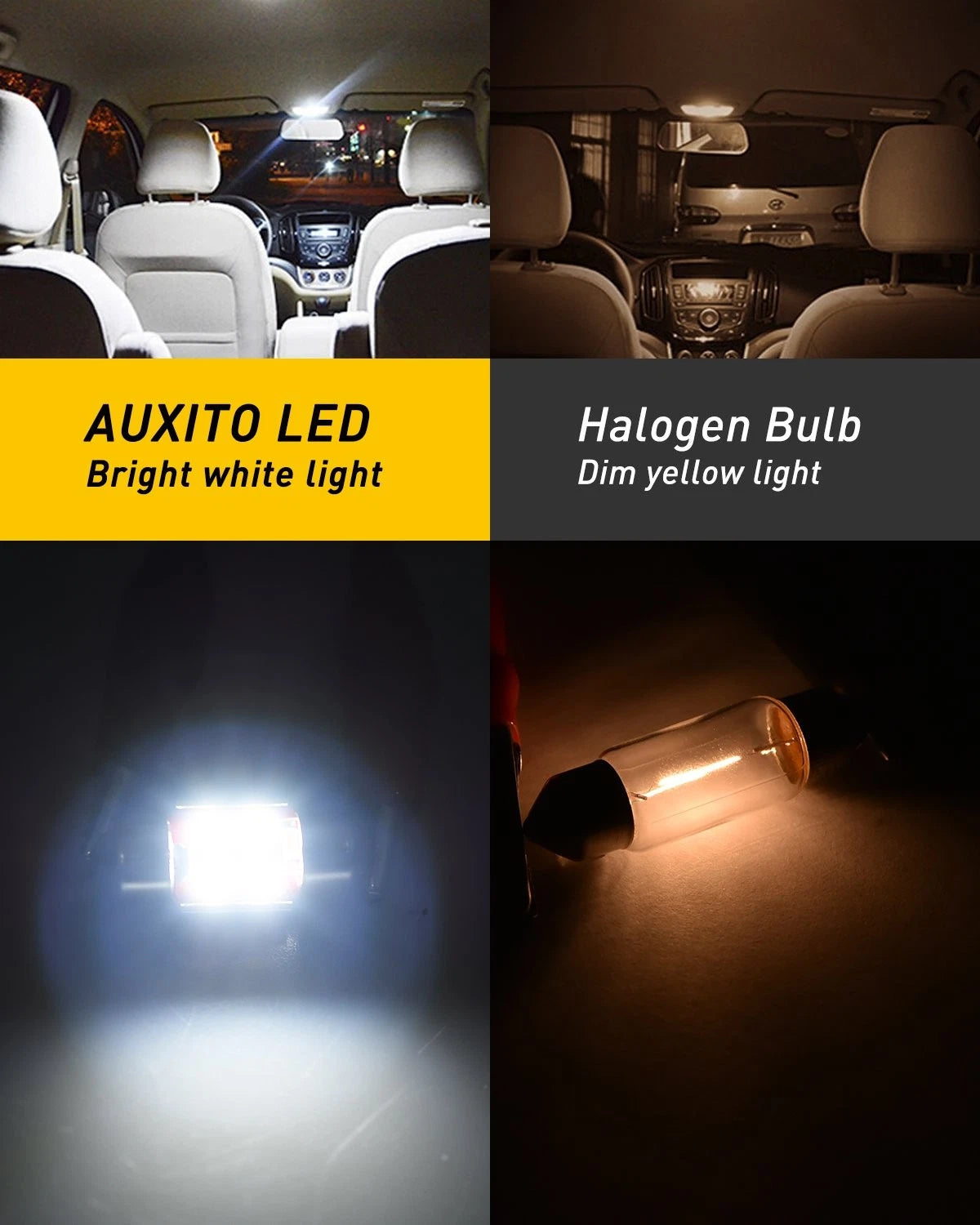 Set of 4 LED Festoon Interior Lights for Make Model