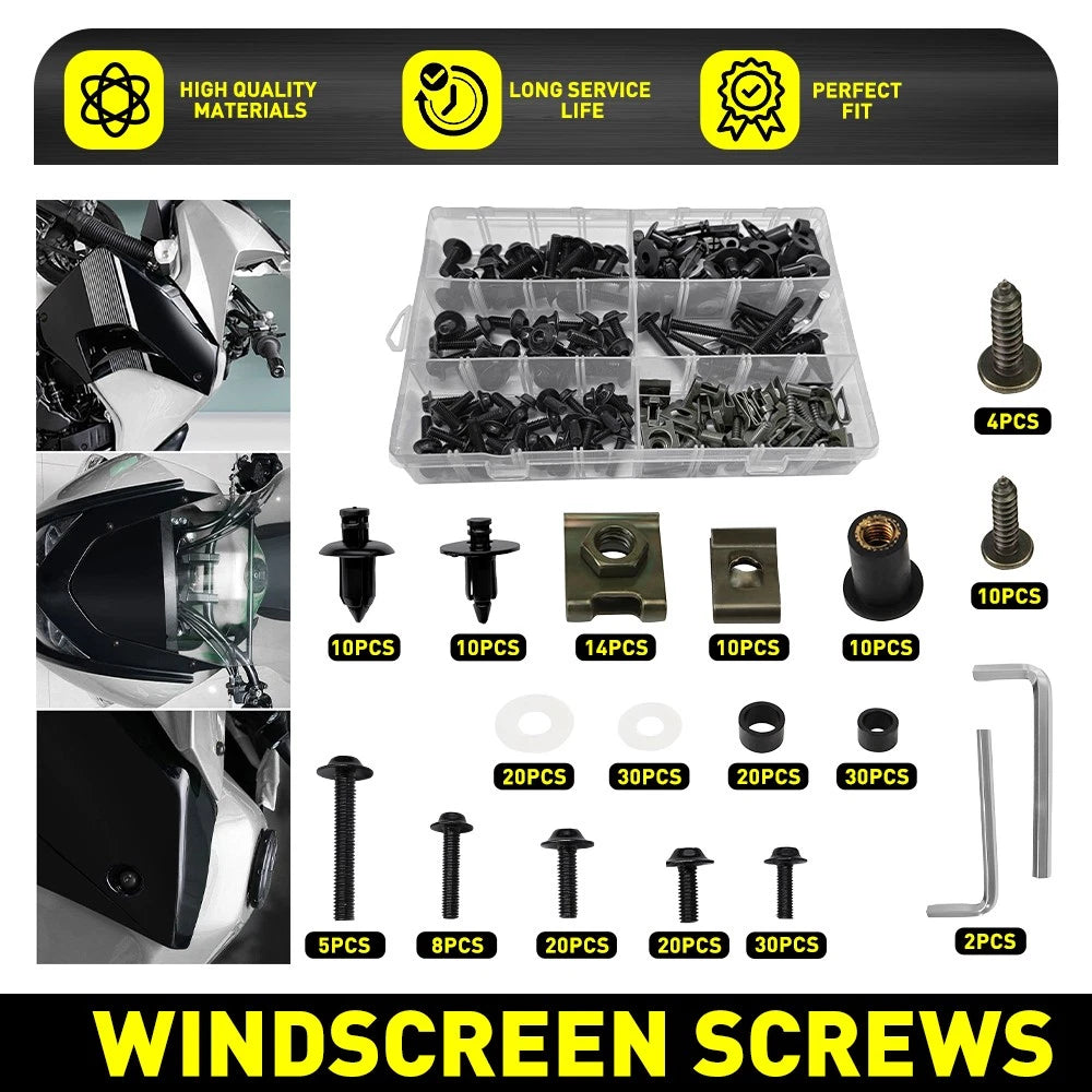 253pcs Aluminum Fairing Bolts Kit for Yamaha YZF R6 R1 R6S YZF600R FZ6/R