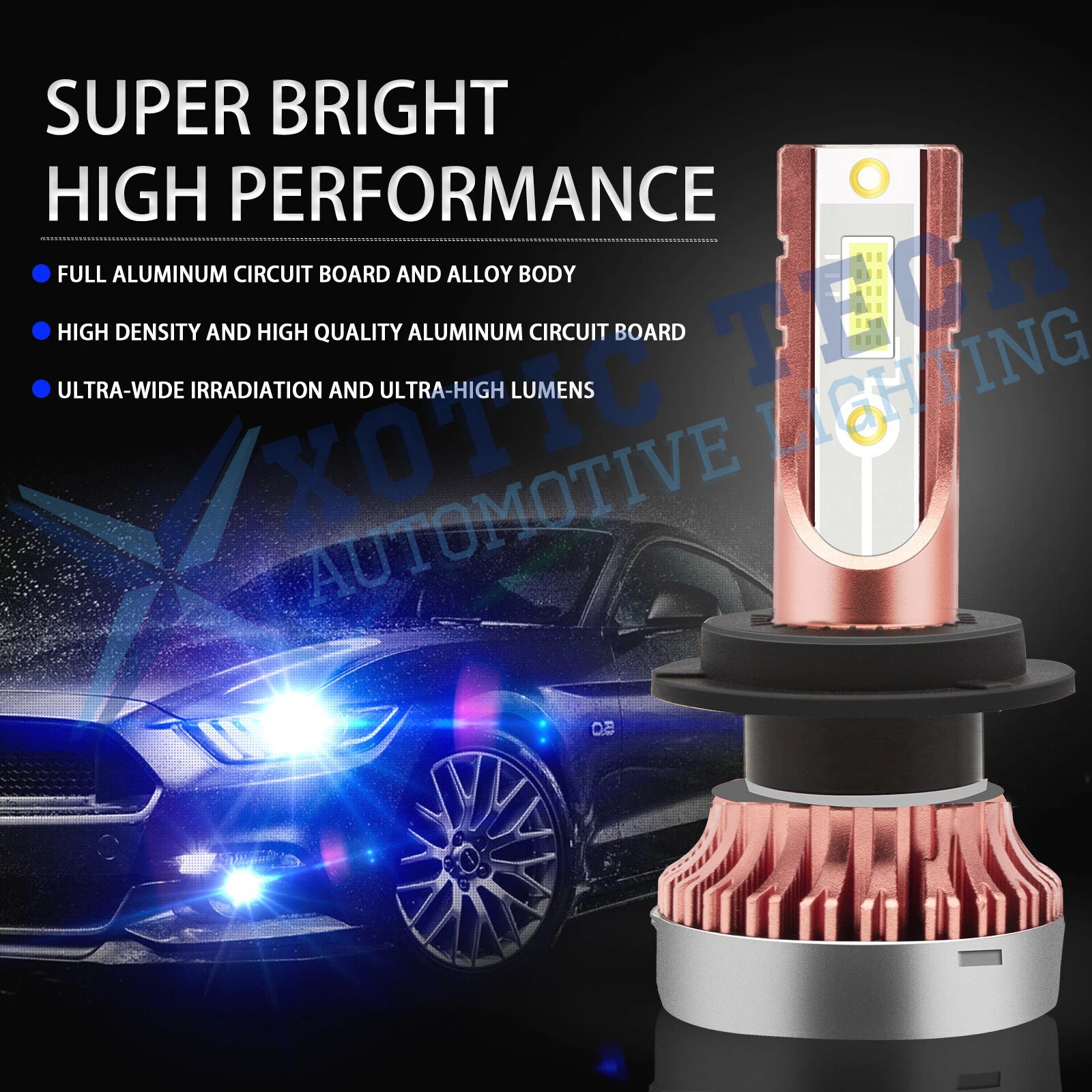 Ultra 8000K Ice Blue H7 LED High Beam Headlight Bulbs for Hyundai (2011-2018)
