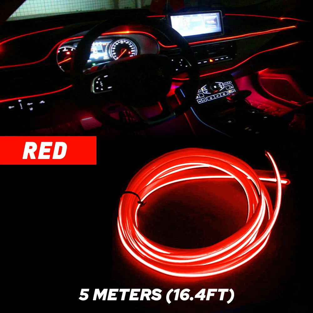 Red LED Strip Light for Auto Car Interior Decor (12V)