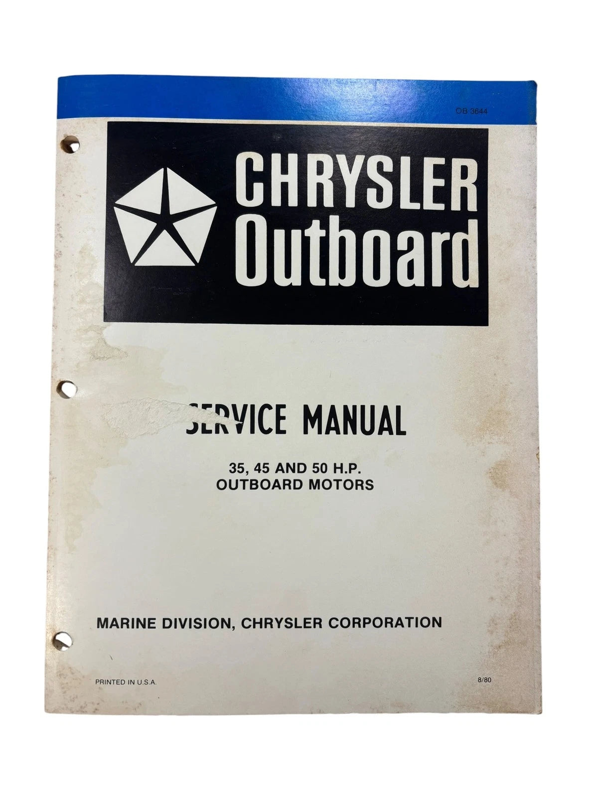 Service Manual for Chrysler Outboards OB3644 (35/45/50 HP)