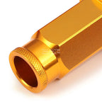 20 PCS Open End M12x1.25 50mm Tall Orange Universal JDM Lug Nut + Lock Key