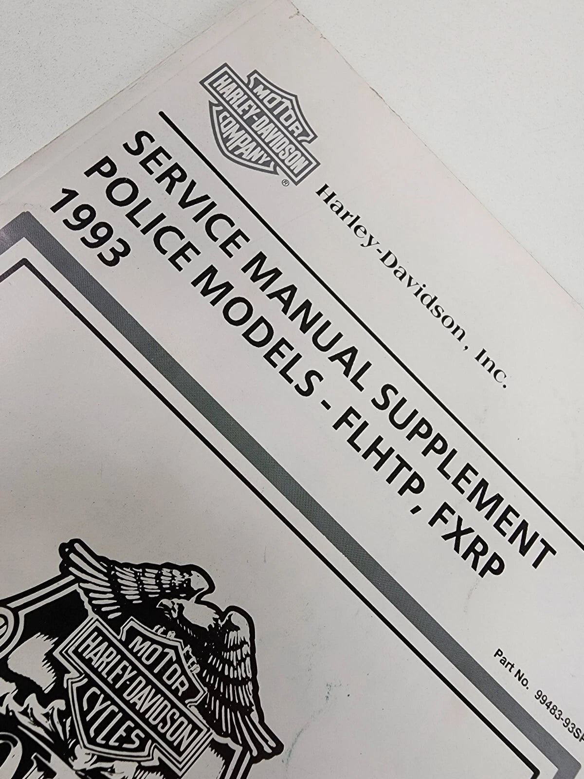 Service Manual Supplement for Harley Davidson FLHTP FXRP (1993) 99483-93SP