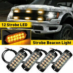 LED Amber Hazard Warning Beacon Light Bar for Universal Vehicles