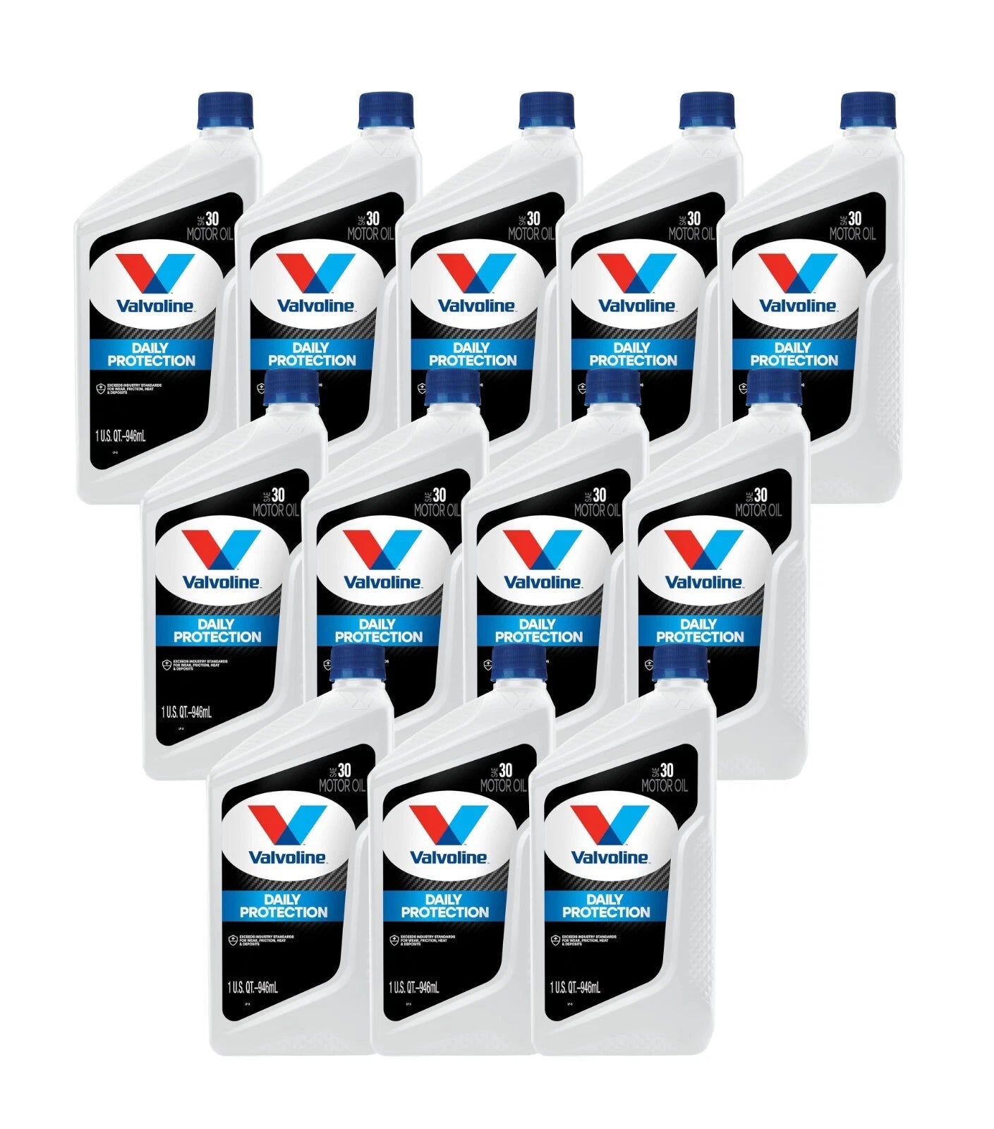 Set of 12 Valvoline SAE 30 Conventional Motor Oil (1 qt each)