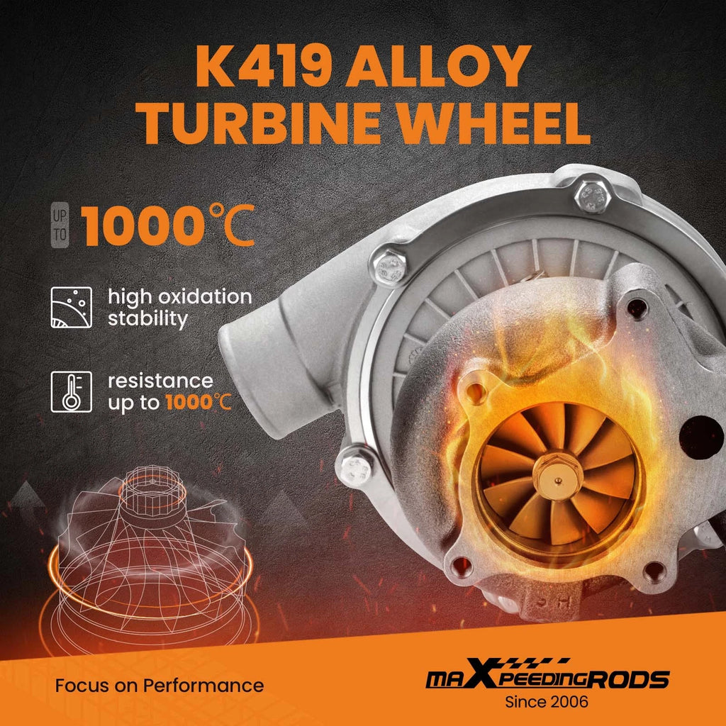 Billet Turbo 0.63 A/R Turbine 5-Bolt Flange Exhaust for T3 T4 (2004–2004)