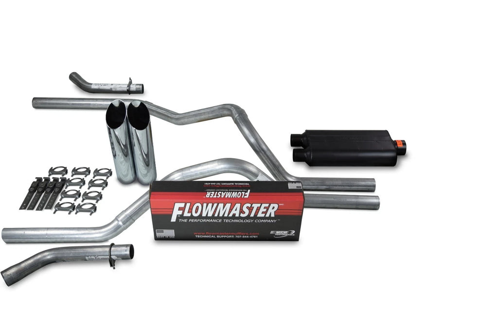 Dual Exhaust Kit for Chevy GMC 1500 (1999–2006) 2.5" Flowmaster Slash Tip
