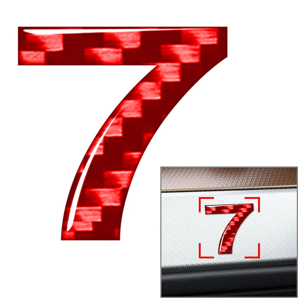 Carbon Red Door Wall Badge Emblem Decal for Car (#7)