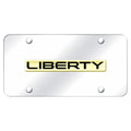 Gold Name on Chrome License Plate - Officially Licensed for Jeep Liberty