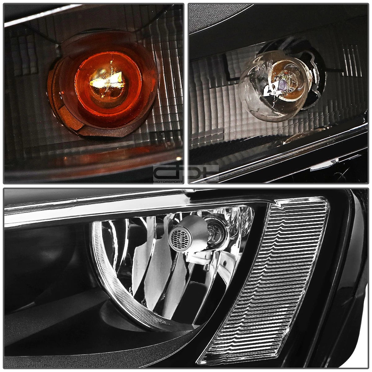 Pair of Headlights for VW Jetta Mk6 (2011–2018) - Black Housing, Clear Corner