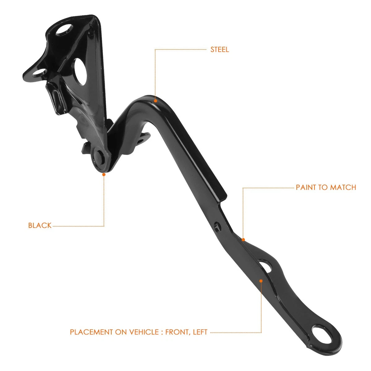 Left Driver Side Steel Engine Hood Hinge for Toyota RAV4 (2006–2012)
