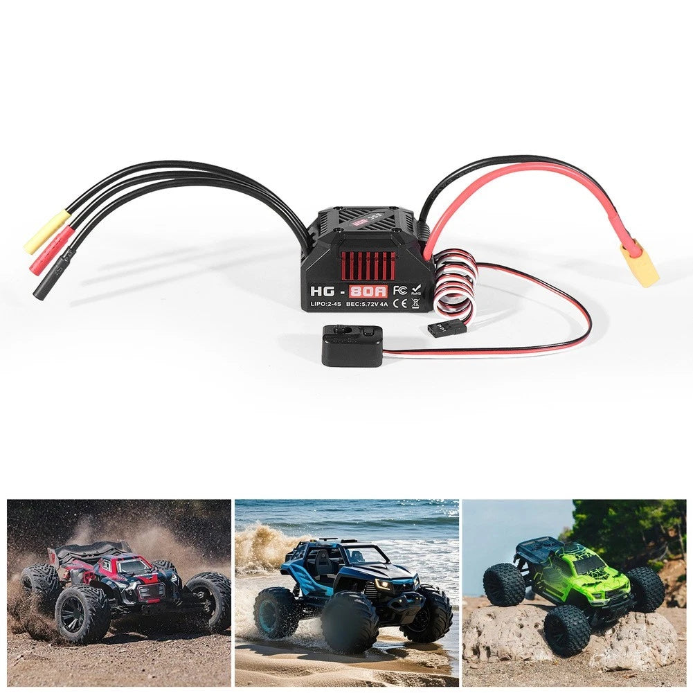 80A Brushless ESC Motor Lock Protection for 1/10 Scale RC Cars