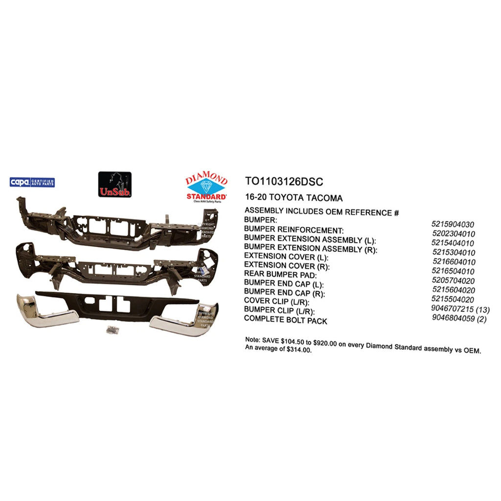 Rear Step Bumper Replacement for Toyota Tacoma (2005–2015)