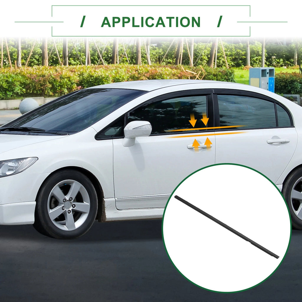2X Front Left Right Weatherstrip Window Seal No. 72450TR0A01 for Honda Civic 