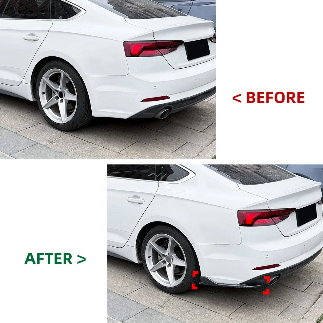 Carbon Look Rear Side Splitter Spats for Audi A5 F5 (2017–2020)