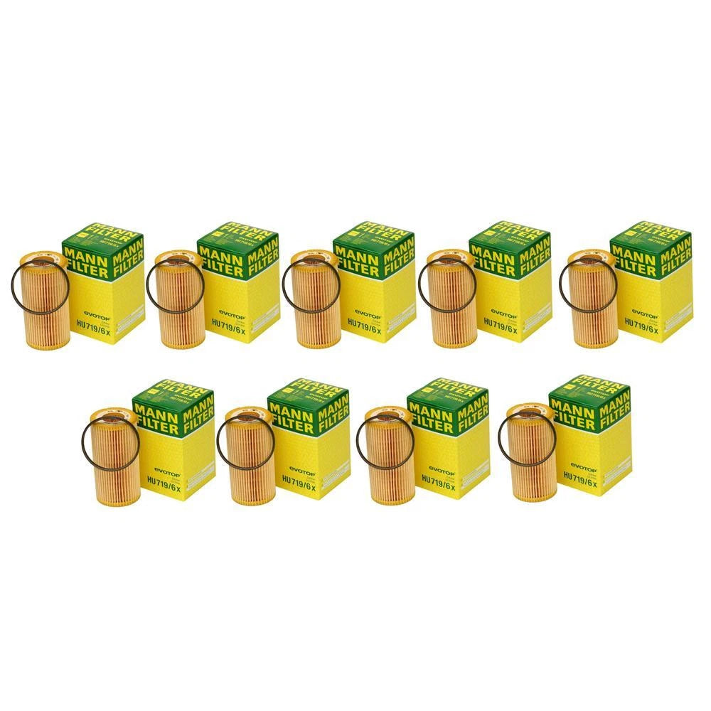 Set of 9 Cartridge Engine Oil Filters for Audi VW Seat L4 L5