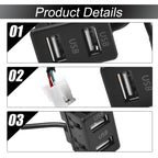 USB Socket for Most Cars (3.4x2.2cm, 4pin+6pin)