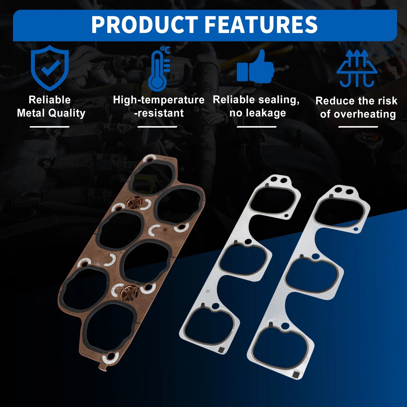 Set of 2 Engine Upper & Lower Intake Gaskets for Buick LaCrosse (2005–2008)