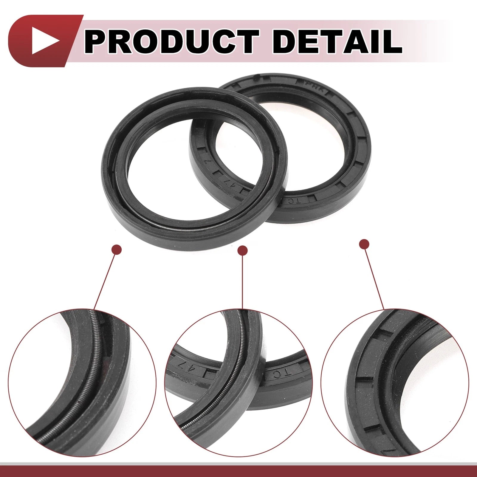 Set of 5 Rotary Shaft Oil Seals 35x47x7mm Nitrile Rubber 672668828717