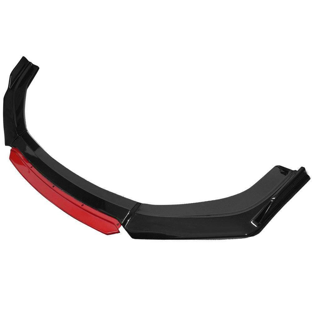 Front Bumper Lip Body Kit Spoiler for Honda Civic (2016–2021) Glossy Black + Red