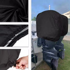Outboard Motor Cover for 100-150 HP (Waterproof, Fade-Resistant, Black)