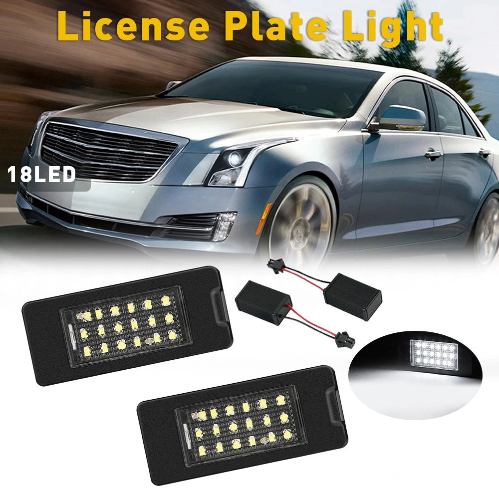 2X 18-LED White License Plate Light for Cadillac ATS Escalade ESV (2015–2019)