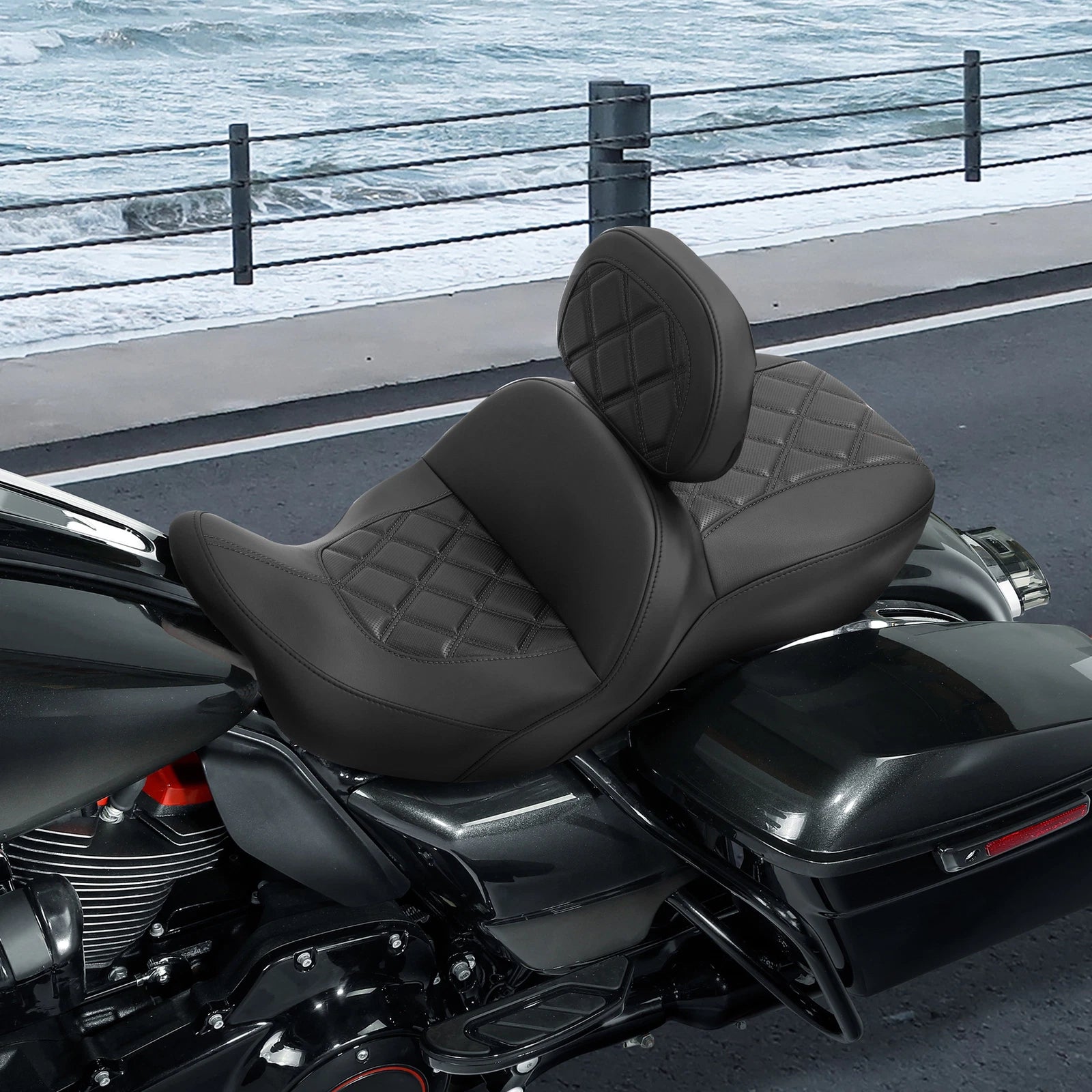 Driver Passenger Seat & Rider Backrest for Harley Street Glide (2009–2023)