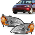 Headlights for Honda Civic 4-Door (2001–2003) Chrome Housing