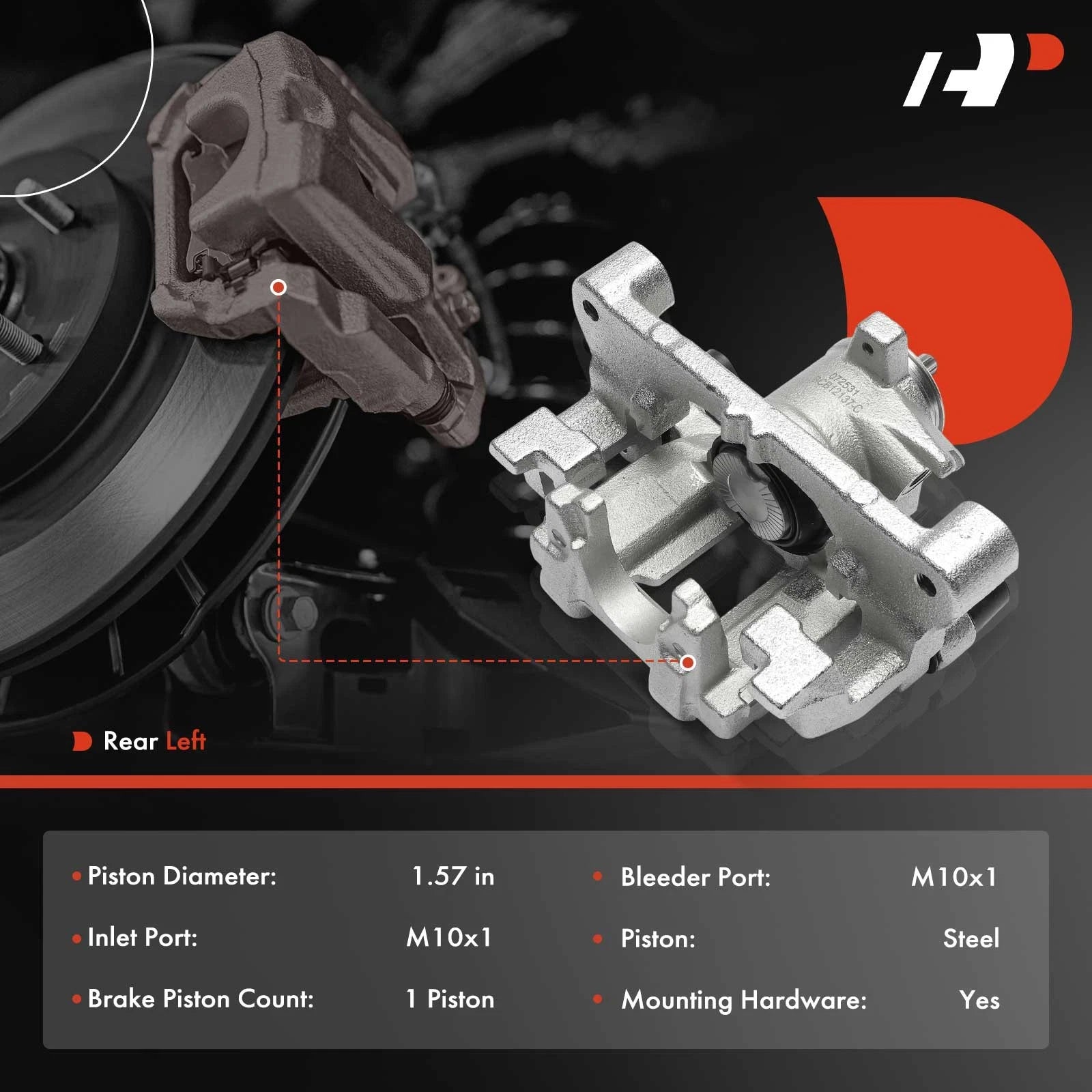 Rear Left Brake Caliper with Bracket for Subaru Forester (2019-2024)