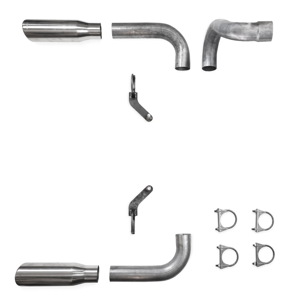 2.5" Dual Exhaust Kit for Jeep Wrangler (2018–2025) - Rolled Edge Tips