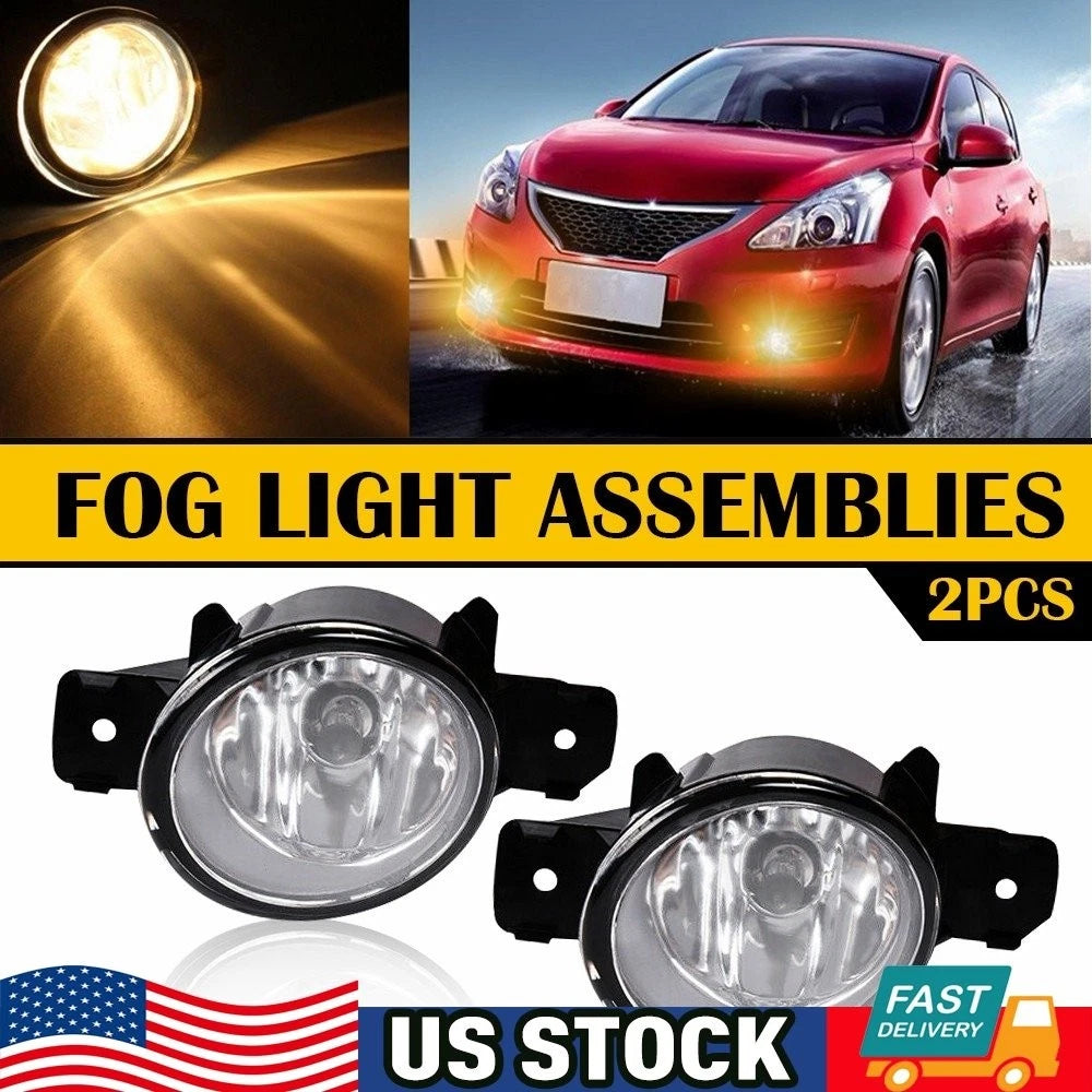 2X Fog Light Assembly Kit for Nissan Altima Maxima Rogue Sentra