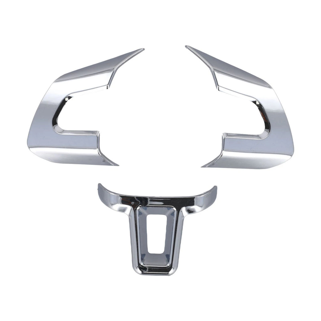 Set of 2 Chrome Steering Wheel Sticker Covers for Golf MK5 MK6 (2009–2014)