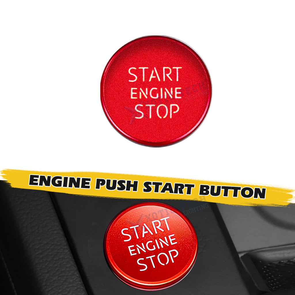 Red Alloy Start/Stop Button Switch Overlay Cover for Audi A4-A6 (2017–2020)