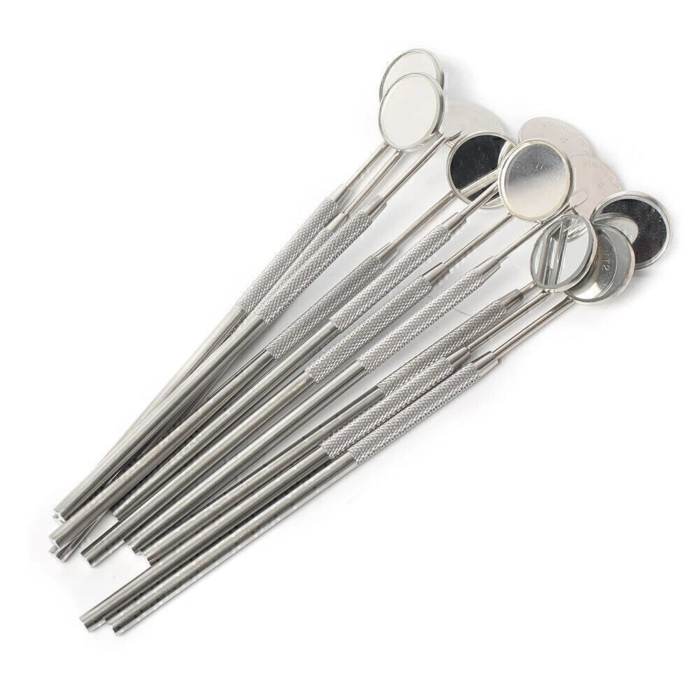 10x Dental Mouth Mirror with 4# Reflector Handle Tool Stainless Steel