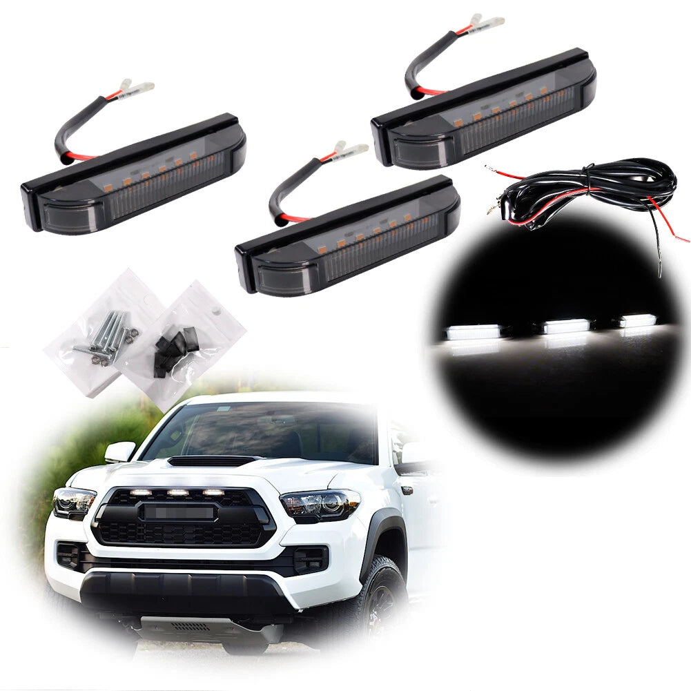 Smoked White Front Center Grille Running Lights for Tundra (2014–2021)