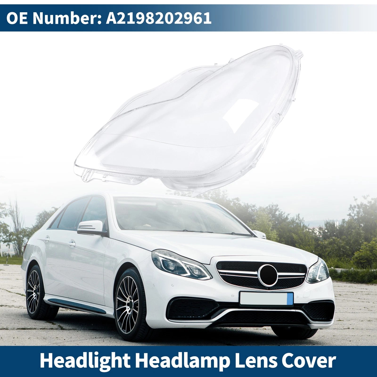 1 Pc Front Left Headlight Lens Cover for Mercedes-Benz (2009–2012) No.A2198202961