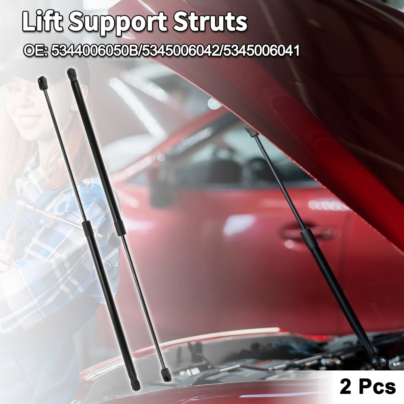 Set of 2 Front Hood Lift Supports Struts No. 5344006050B for Toyota Camry (2007–2011)