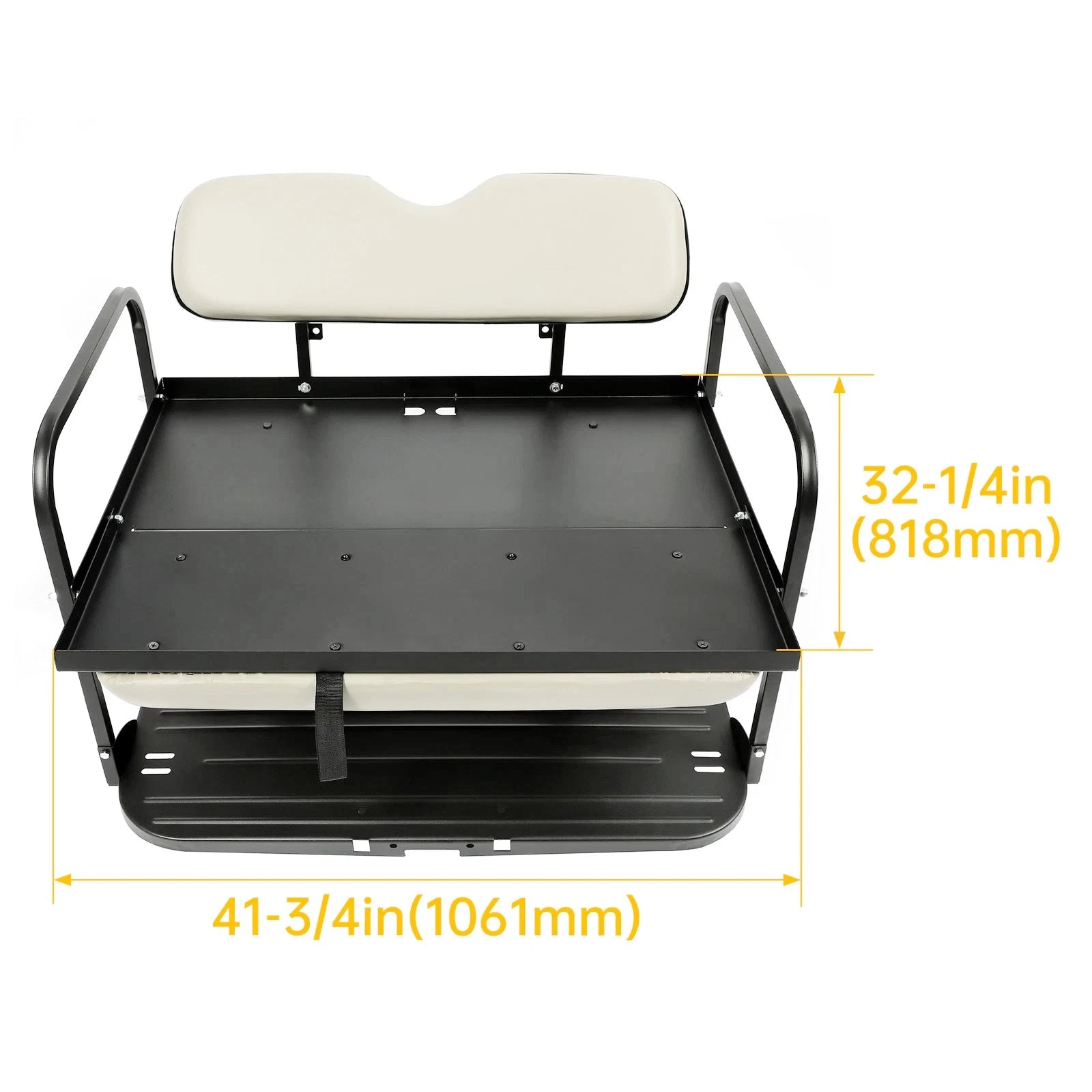 Flip Rear Back Seat for Yamaha Drive G29 Golf Cart (2007–2016) - Off White Cushions