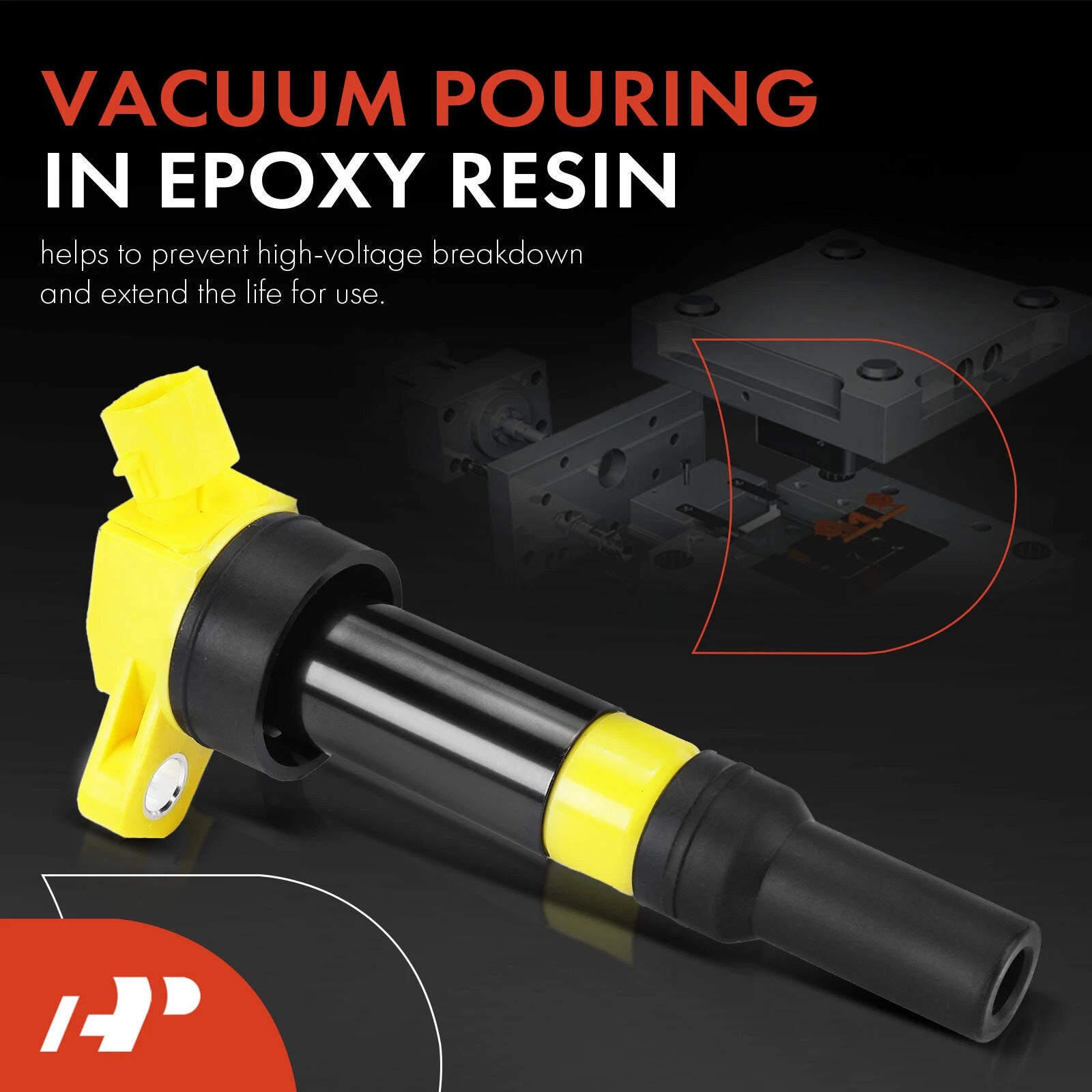 Set of 4 Yellow Ignition Coils for Hyundai Elantra Tucson Kia Soul Forte Rondo