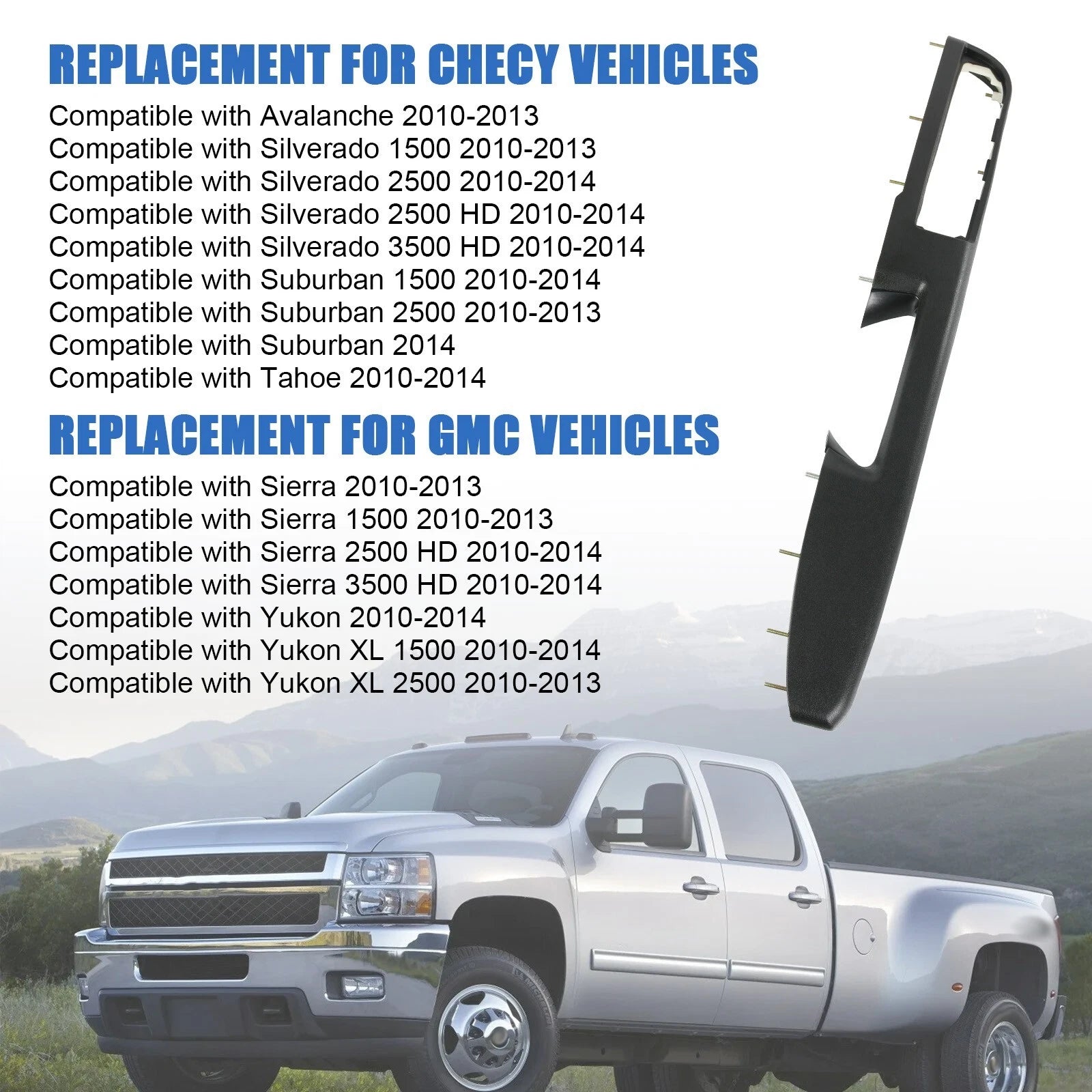 Front Driver Side Door Armrest for Chevrolet Tahoe Silverado (2010–2014)