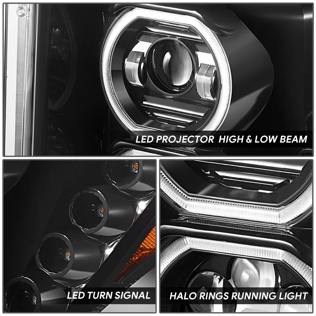 Projector Headlights for Ford F-250 Super Duty (2011–2016) - Black Housing, Amber