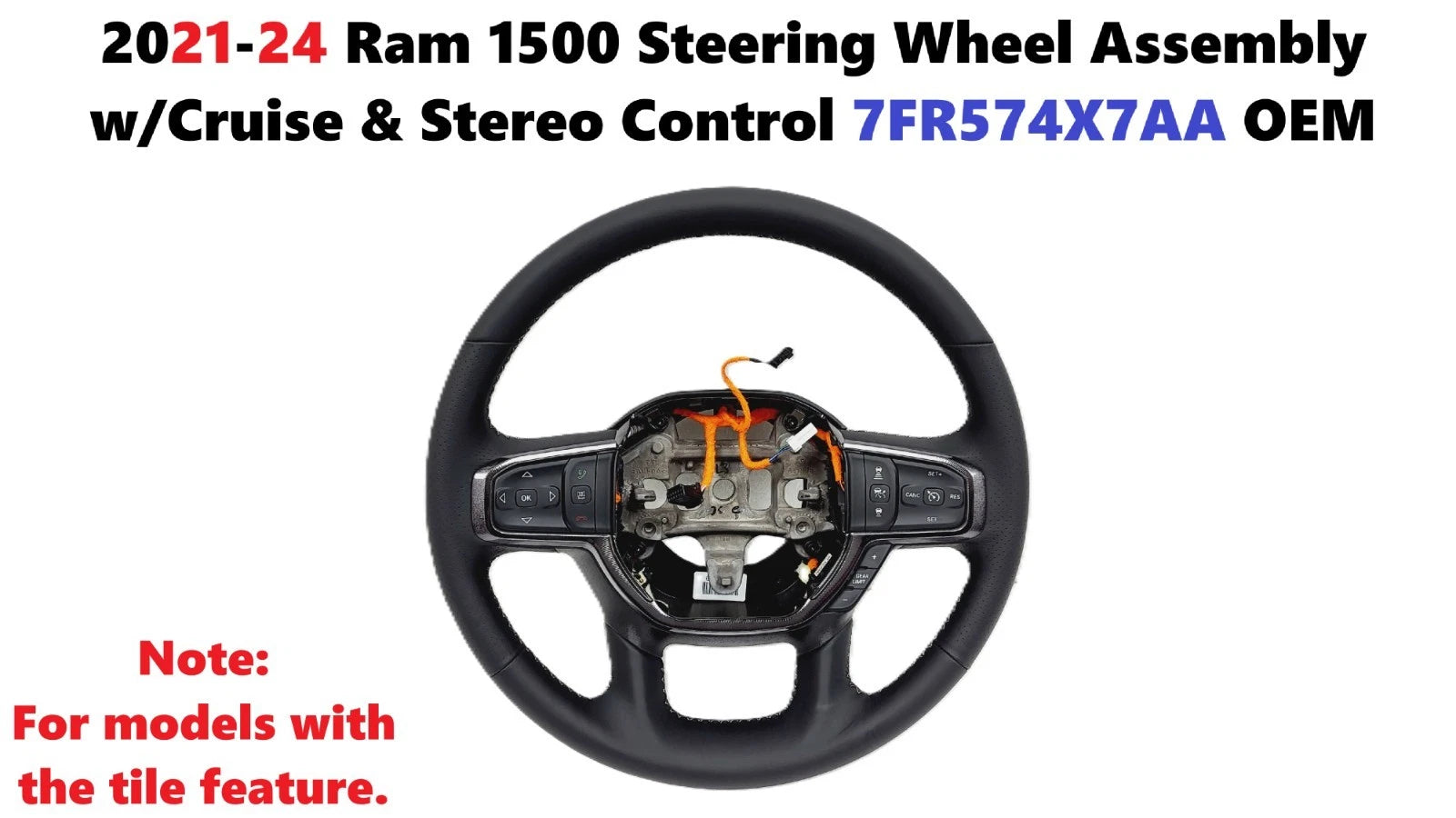 Steering Wheel Assembly for Ram 1500 (2021–2024) 7FR574X7AA