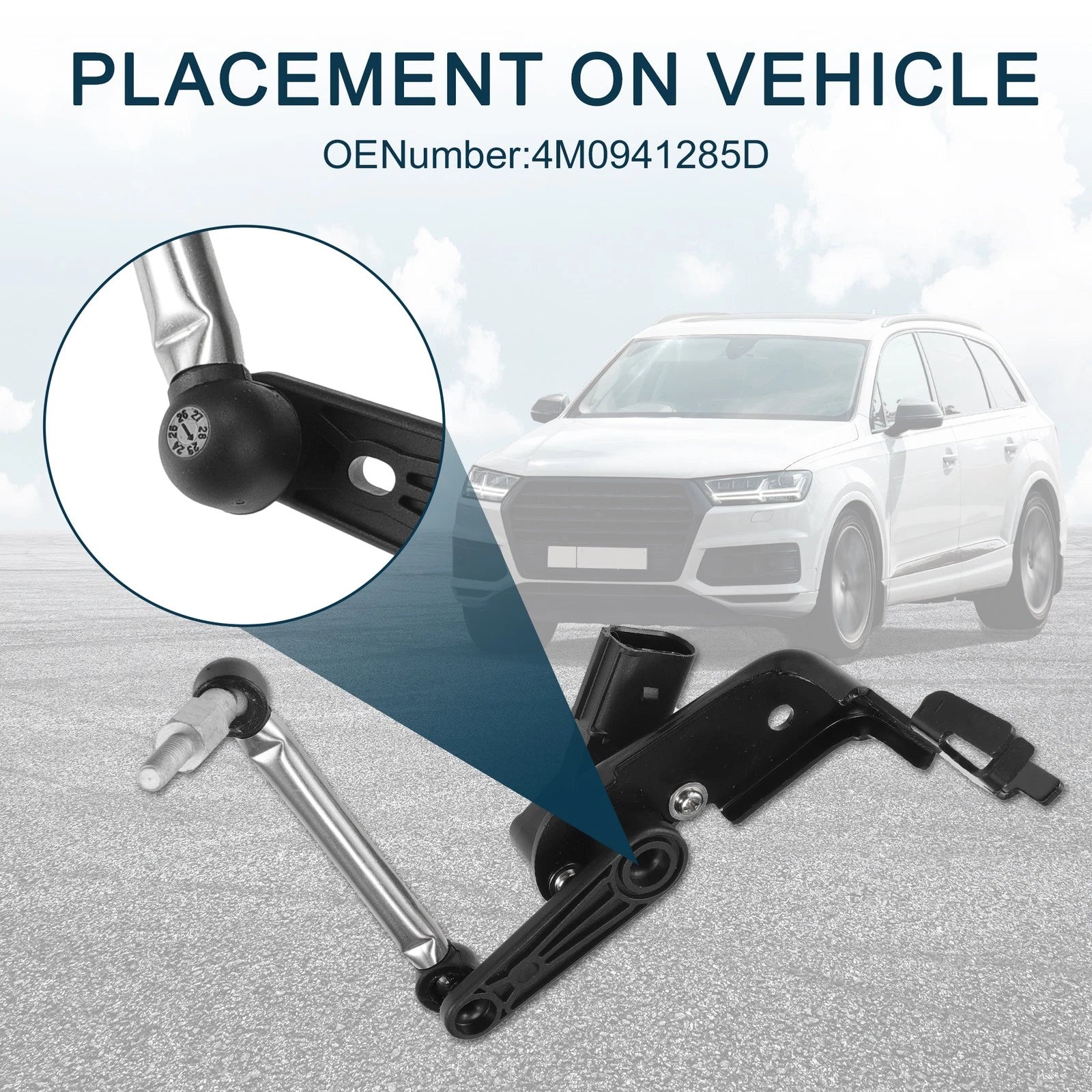 Air Suspension Ride Height Level Sensor for Audi E-tron Quattro (2019–2023) No. 4M0941285D