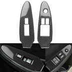 2Pcs Carbon Fiber Window Lift Switch Panel Trim for Nissan 370Z (2009–2020)