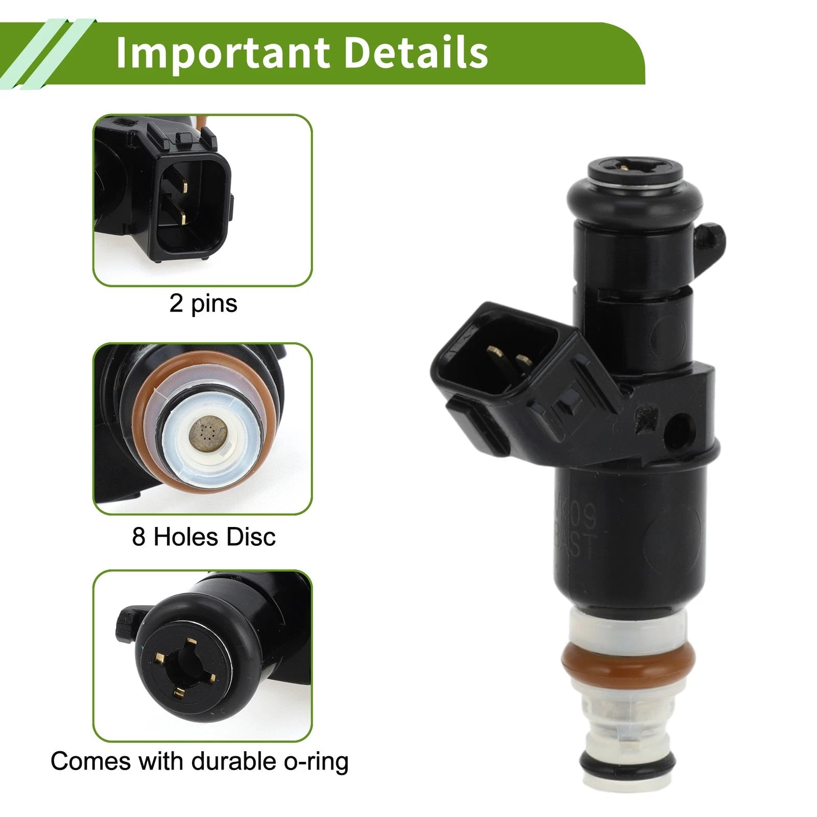 Fuel Injector No. 16450PPAA01 for Honda CR-V EX LX 2.4 (2002–2004) 1 Pc Black