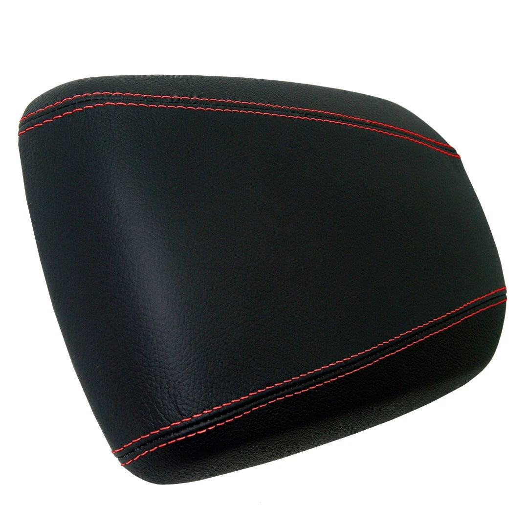Leather Console Armrest Cover for Hyundai Genesis Coupe (2010–2013) Red Stitch